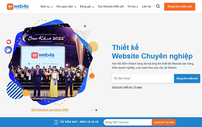 Web4s - đơn vị thiết kế website uy t&iacute;n, chất lượng